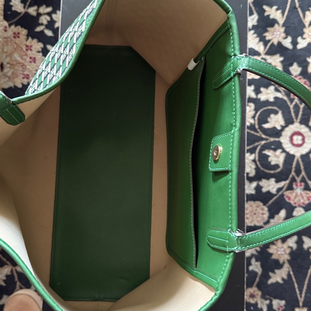 Tory Burch Green and Navy Tote - Picture 6 of 6